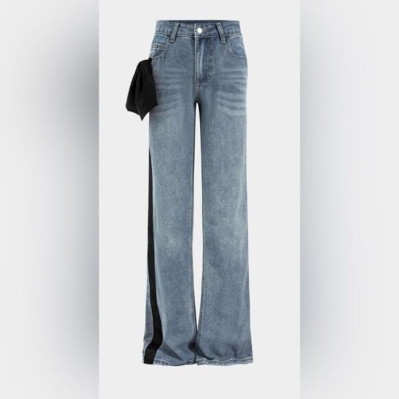 Micas womens black bow Jeans size S NWT - Picture 1 of 12